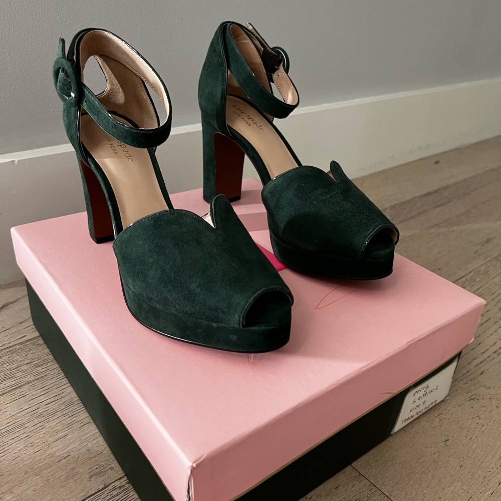 Kate Spade Green Perry Platform Heels